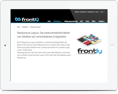 Ipad mit Websiteansicht