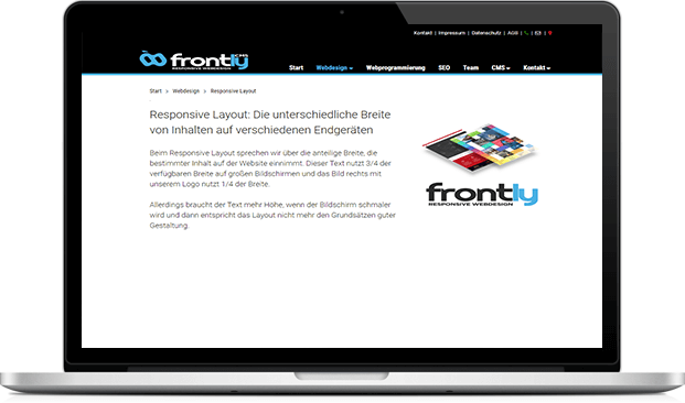 Responsive Webdesign auf einem Laptop