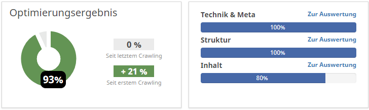 Das Bild zeigt den technischen Zustand einer Website nach der Suchmaschinenoptimierung (SEO)
