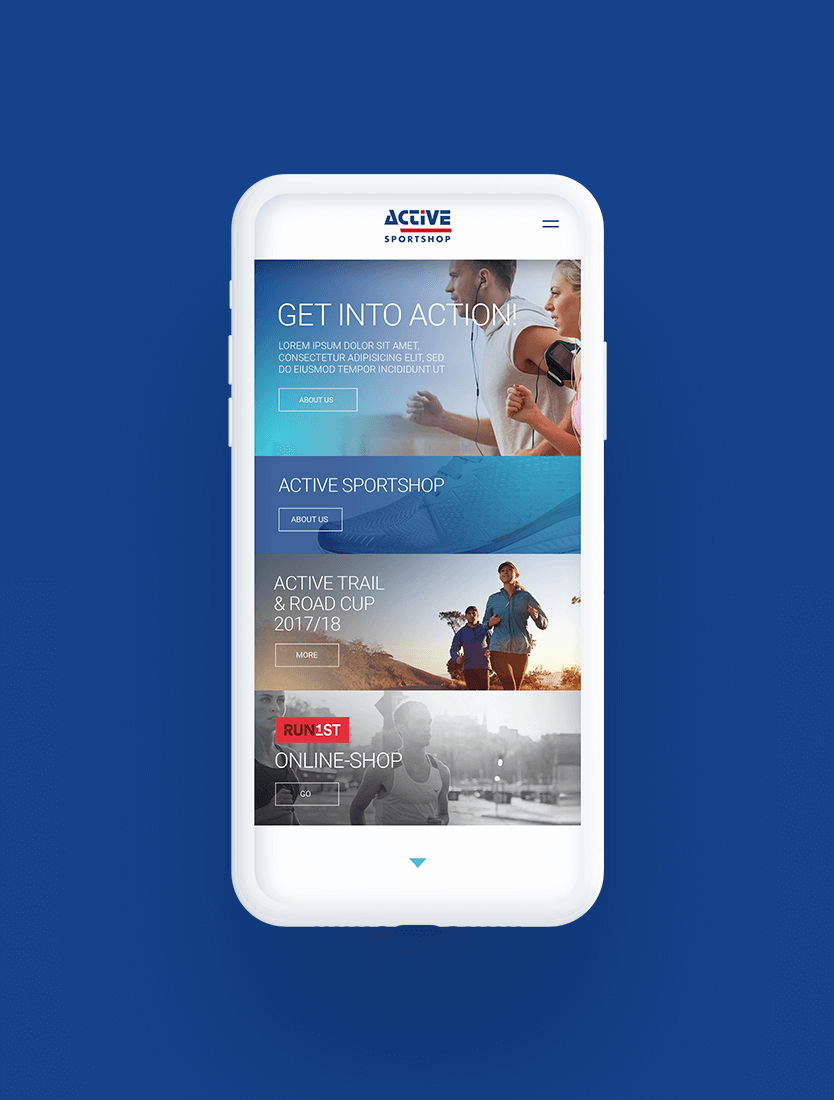 Smartphone mit einer Responsive Webdesign Einzelhandel Homepage aus Ostwestfalen