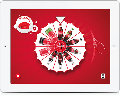 Coca-Cola Glücksrad iPad App für Vertriebsmitarbeiter als Lösung in einer Kundenbindungskampagne